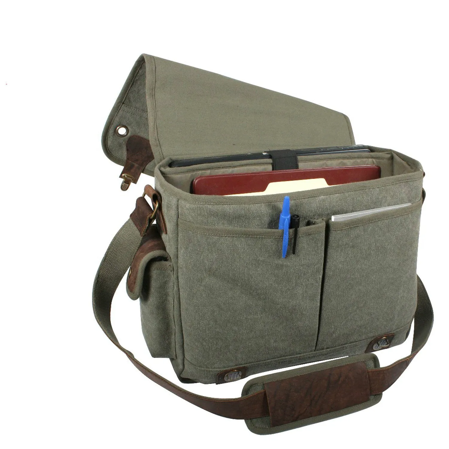 Vintage Canvas Trailblazer Laptop Messenger Shoulder Bag