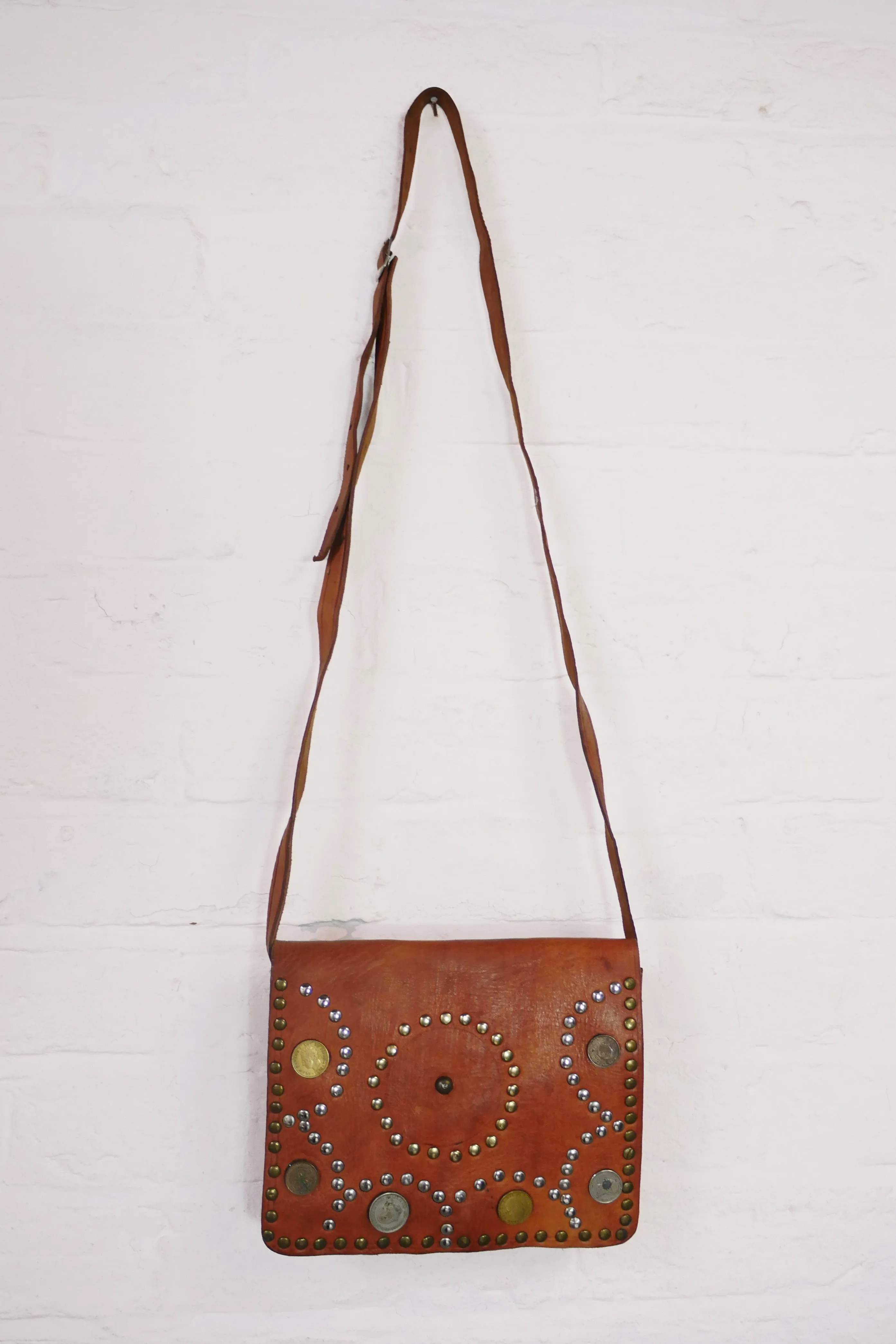 Vintage Studded Coin Satchel Bag