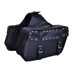 VS219 Vance Leather 2 Strap Studded Saddle Bag with Carry Conceal Pocket