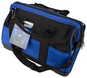 Vulcan JL-89022P Contractor's Tool Bag, 9-1/2 in W, 17 in D, 12 in H, 22-Pocket, Nylon, Black/Blue :EA: QUANTITY: 1