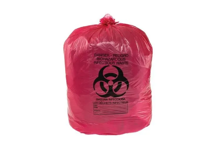 Waste Bag - Justrite 15 Gal Biohazard Waste Can Liner Bags, Red (Pack of 100), 05901