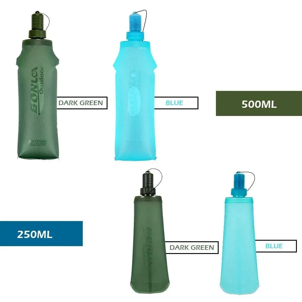 Water Bottle TPU Folding Soft Flask Sport Water Bottle Water Bag Collapsible Drink Water Bottle Water Bag Running Camping Hiking