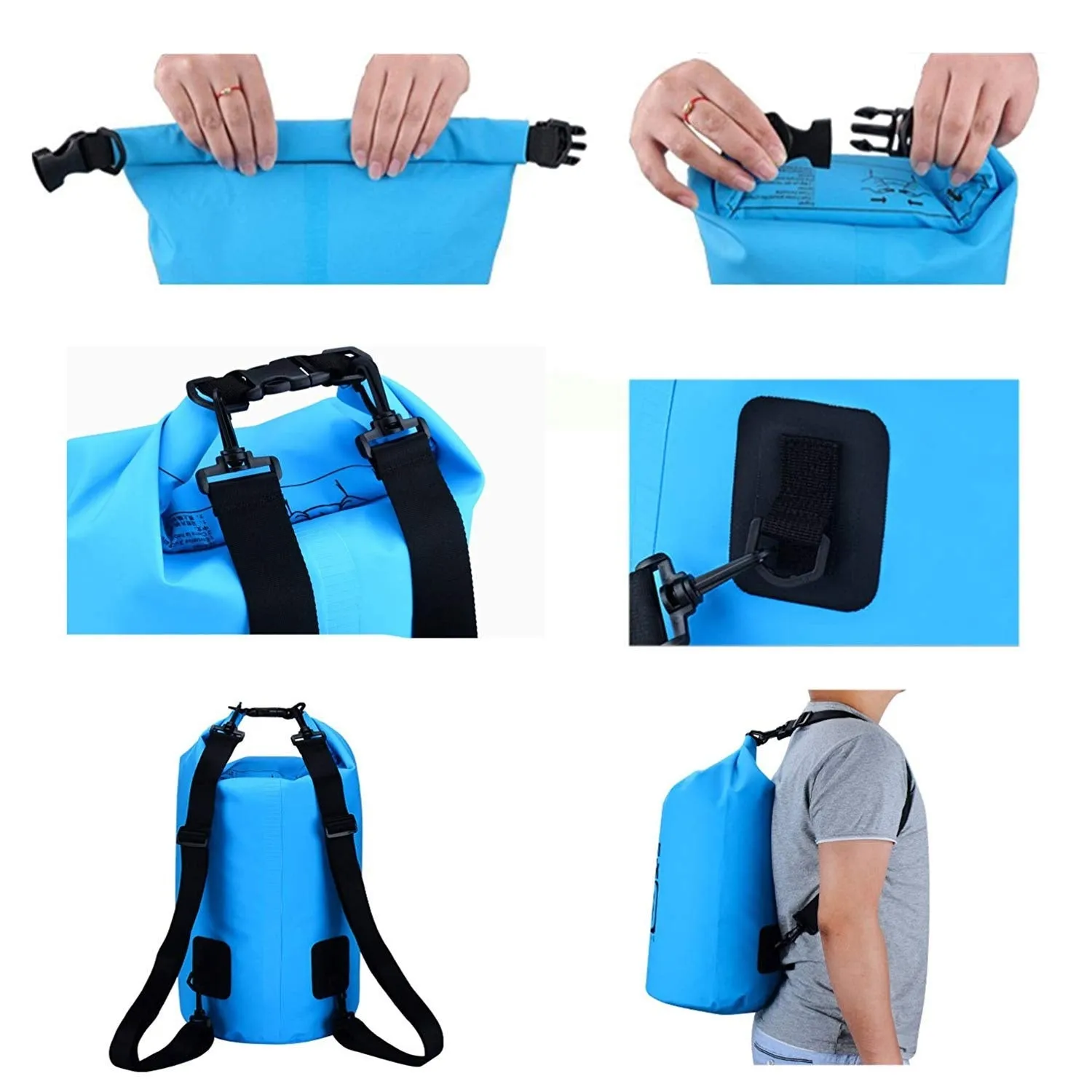 Waterproof Dry Bag 15L Durable Lightweight Floating Waterproof Dry Bags Waterproof Back Pack Dry Bags For Kayaking