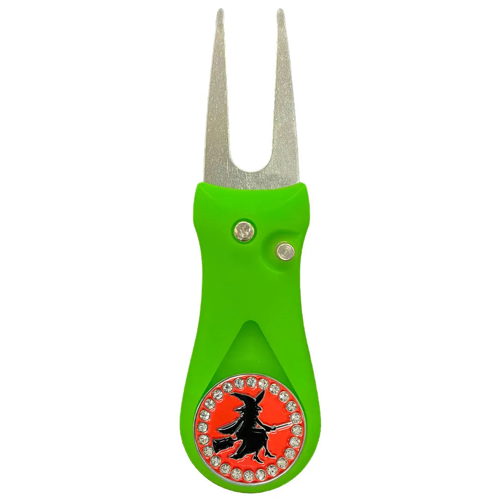 Witch Golf Ball Marker With Colored Divot Repair Tool